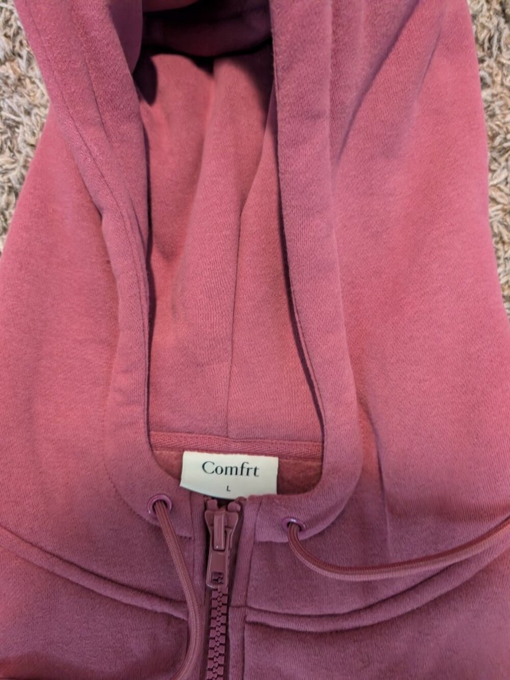 Comfrt Travel Essentials Zip Hoodie - Womens - Limited Edition Berry Color - Lg - Picture 4 of 4